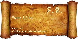 Pacz Ulla névjegykártya